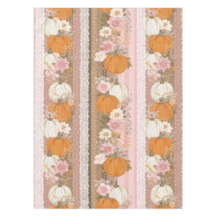Herbstpumpen und Blumenspitzen Nahtloses Muster Tischdecke