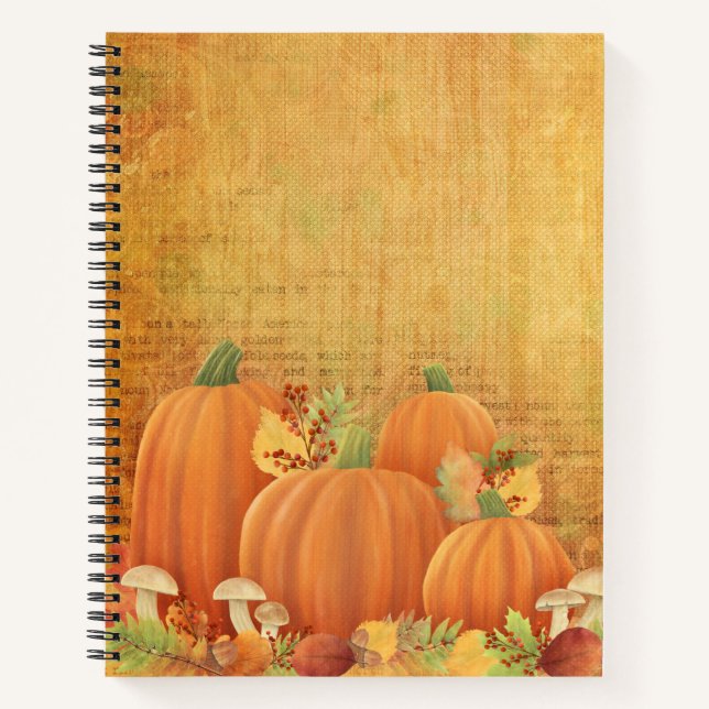 Herbstpumpen und Foliage Illustration Notizbuch (Vorderseite)