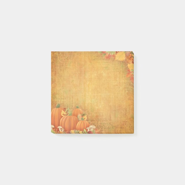Herbstpumpen und Foliage Illustration Post-it Klebezettel (Vorderseite)