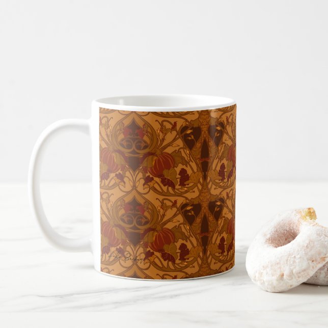 Herbstpumpen und Weinkeller Kaffeezubereitung Tass Kaffeetasse (Mit Donut)