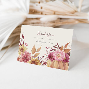 Herbstpumpen und Wildblumen fallen Dankeskarte