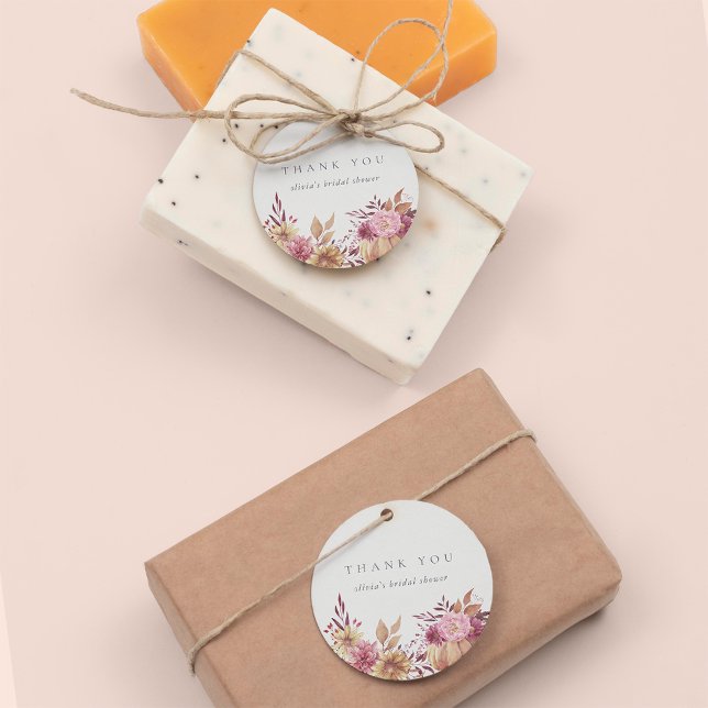 Herbstpumpen und Wildblumen Herbst Brautparty Geschenkanhänger (Von Creator hochgeladen)