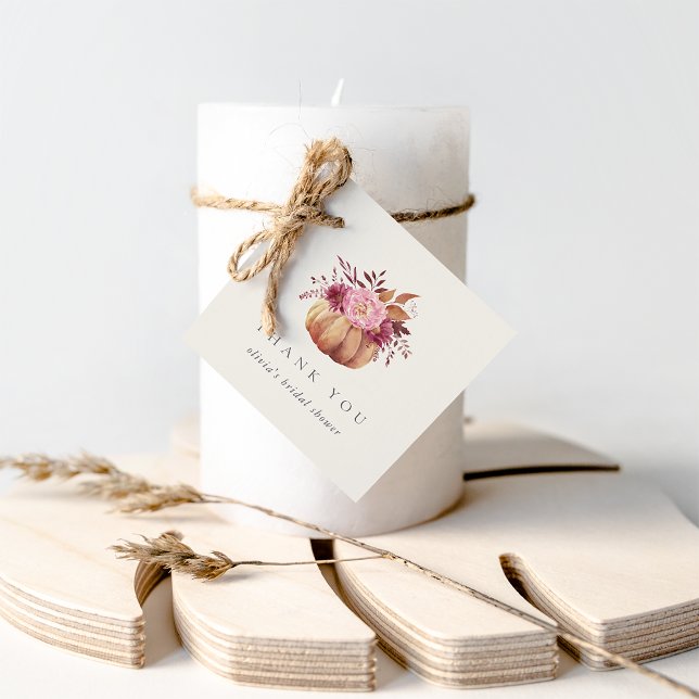 Herbstpumpen und Wildblumen Herbst Brautparty Geschenkanhänger (Von Creator hochgeladen)