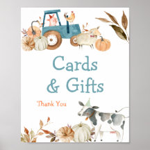 Herbstpumpenfarm Tiertraktor Wasserfarbenposter