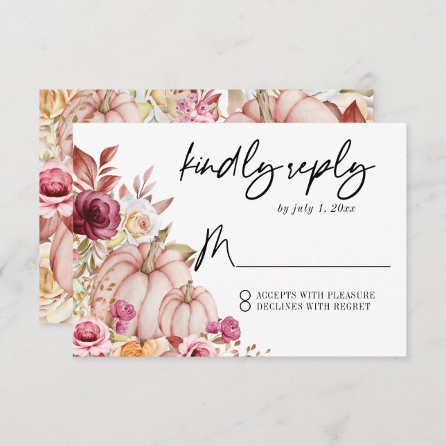 Herbstpumpenhochzeit RSVP Karte (Vorne/Hinten)