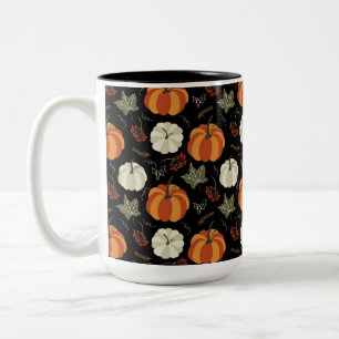 Herbstpumpenmuster Zweifarbige Tasse
