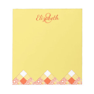 Herbstpunkte Quiltblock-Muster Notizblock