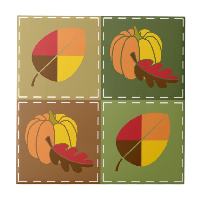 Herbstquilt Fliese (Vorderseite)