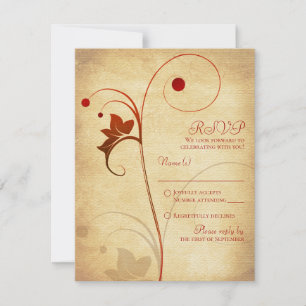 Herbstreben-Beeren-Hochzeits-RSVP-Antwort RSVP Karte