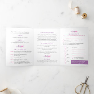 Herbstreben - Wasserfarbenhochzeit ganz in One Dreifach Gefaltete Einladung