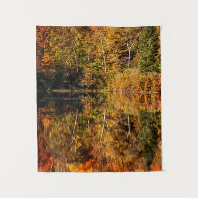 Herbstreflexion am Coffin Pond Wandteppich (Vorderseite)