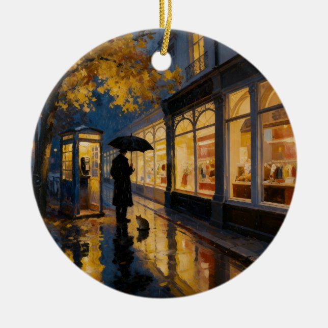 Herbstregen Telefonzelle Ornament (Vorne)