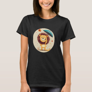 Herbstregenwetter mit dieser Coolen Löwe unter Umb T-Shirt