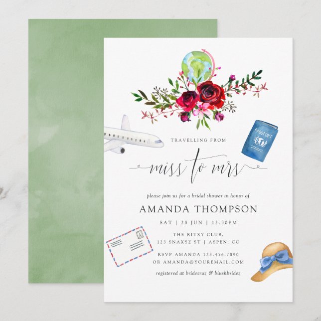 Herbstreise von Frau zu Frau Brautparty Einladung (Vorne/Hinten)