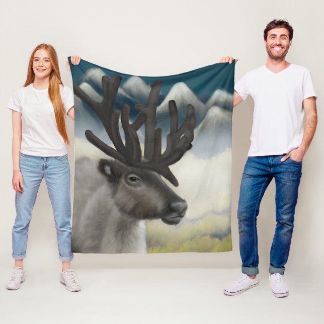 Herbstreverie: Majestic Rentier Fleecedecke (Beispiel)