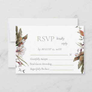 Herbstromanische Arch-Blumenhochzeit RSVP Karte