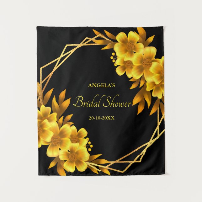 Herbstromantik Imitate goldgelb blumengeometrisch Wandteppich (Vorderseite)