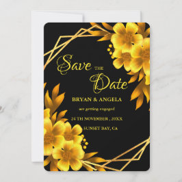 Herbstromantik Schwarz & Gold geometrische Fall Save The Date