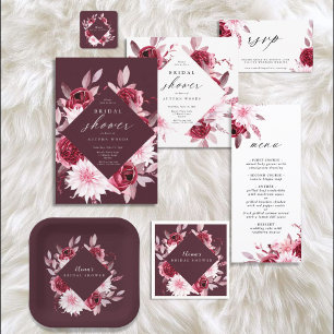 Herbstromanze Goldrahmen Florale Hochzeitsdusche Quadratischer Aufkleber