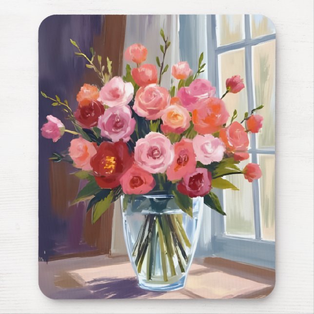 Herbstrosenstrauß Floral Herbst Mousepad (Vorne)