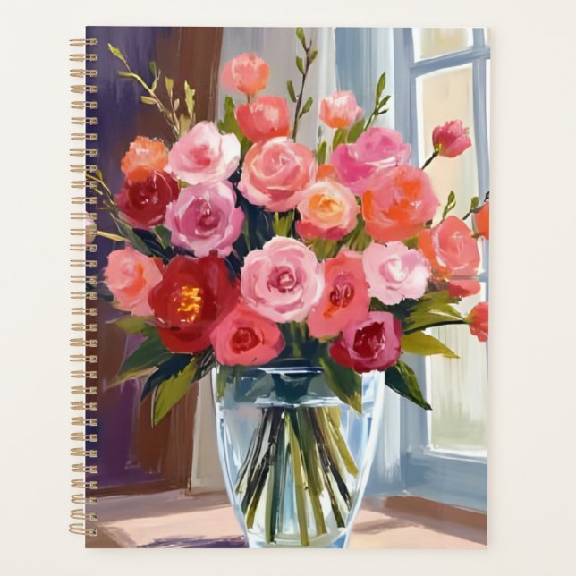 Herbstrosenstrauß Floral Herbst Planer (Vorderseite)