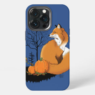 Herbstroter Fuchs-Kürbis-Wald Herbst Blau iPhone 13 Pro Hülle