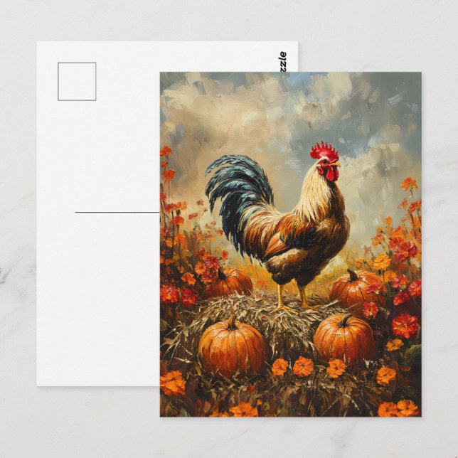Herbstrounder mit Pumpkins Postkarte (Vorne/Hinten)