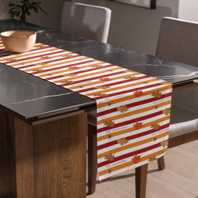 Herbstrückgänge fallen Personalisiert weg Kurzer Tischläufer (Von Creator hochgeladen)