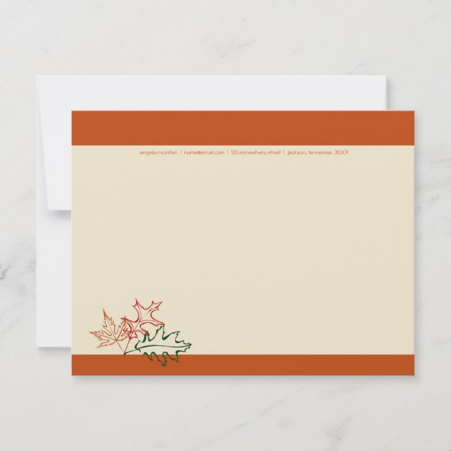 Herbstrückgänge Mitteilungskarten (Vorderseite)