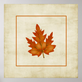 Herbstsaison Artwork: Orange Leaf Design: Poster