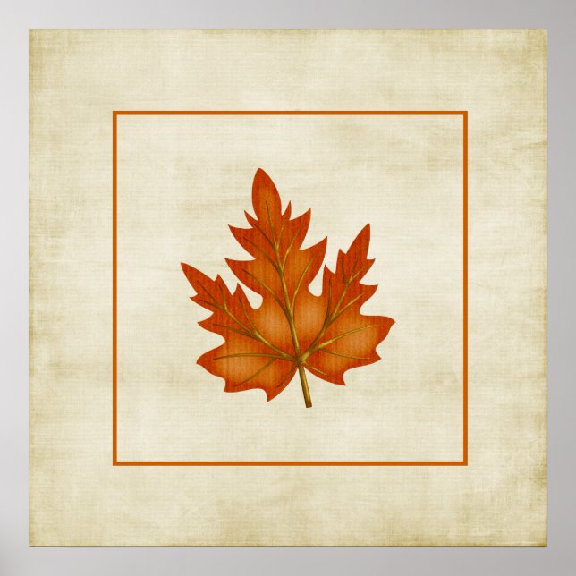 Herbstsaison Artwork: Orange Leaf Design: Poster (Vorne)
