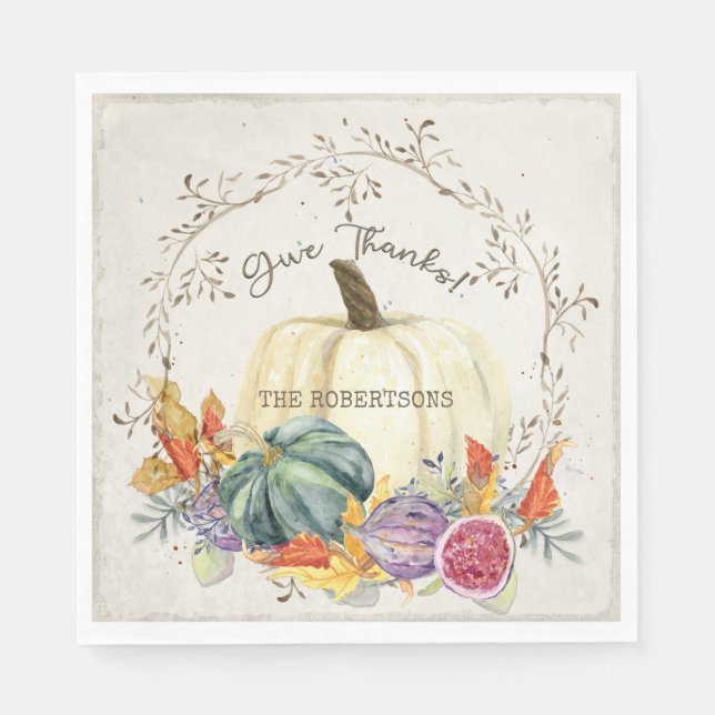 Herbstsaison dank Pumpkin Harvest Serviette (Vorderseite)