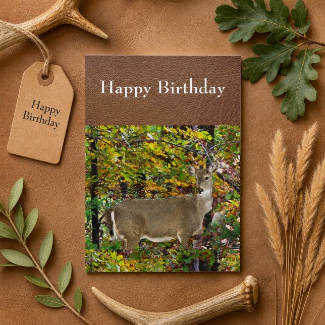 Herbstsaison Deer Happy Geburtstag Gruß Karte (Von Creator hochgeladen)