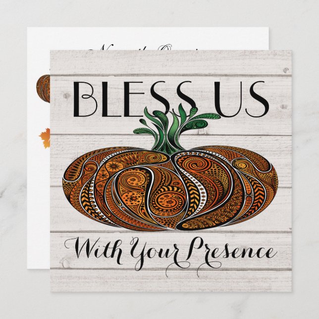 Herbstsaison/Erntedank Einladung (Vorne/Hinten)