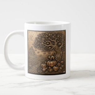 Herbstsaison Halloween Szene in Bronze Jumbo-Tasse