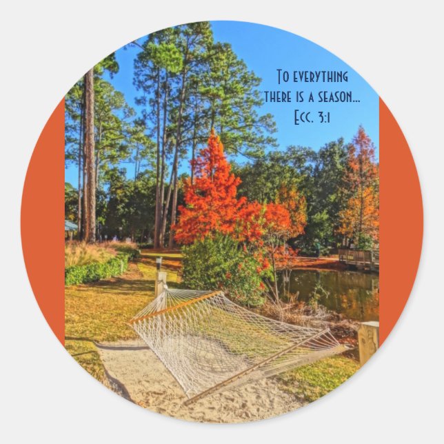 Herbstsaison Inspiration Bibel Verse Runder Aufkleber (Vorderseite)