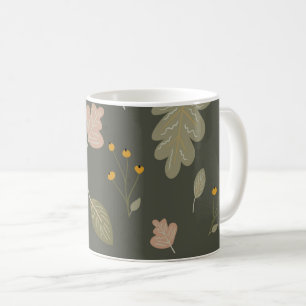 Herbstsaison mit Blätter und Pflanze Kaffeetasse