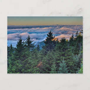 Herbstsaison morgens auf blauem Gratpfeil Postkarte