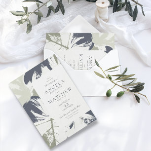 Herbstsaison Navy Abstrakte Einladung