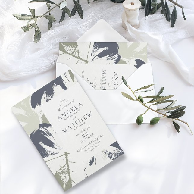 Herbstsaison Navy Abstrakte Einladung (Von Creator hochgeladen)