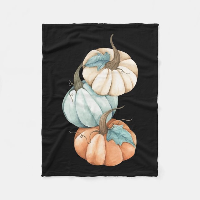 Herbstsaison - Niedlich gefärbter Pastell Pumpkin Fleecedecke (Vorderseite)