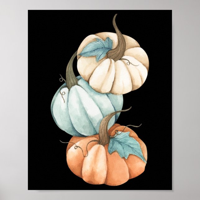 Herbstsaison - Niedlich gefärbter Pastell Pumpkin Poster (Vorne)