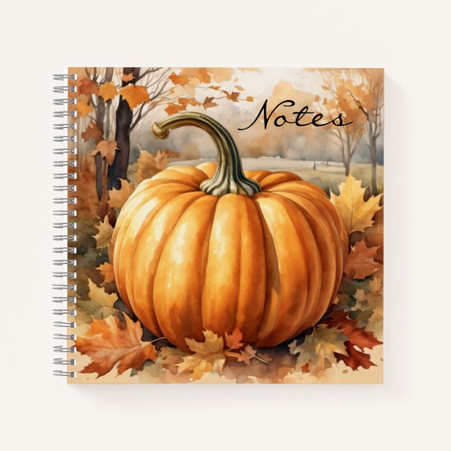 Herbstsaison Pumpkin-Thema Notizbuch (Vorderseite)