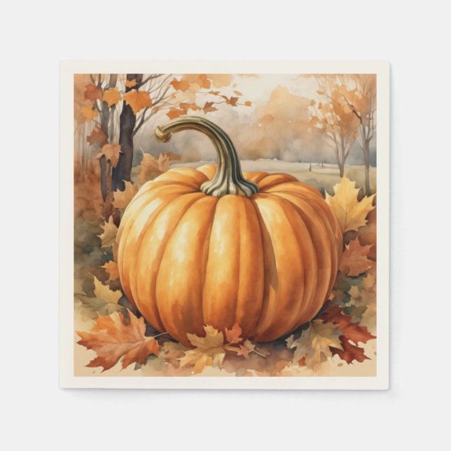 Herbstsaison Pumpkin-Thema Serviette (Vorderseite)
