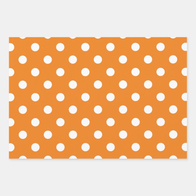 Herbstsaison White Polka Dot Muster Geschenkpapier Set (Vorderseite)