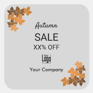 Herbstsale für Marketingmaterial Quadratischer Aufkleber