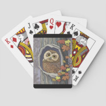 Herbstschale und Herbstfarben Spielkarten