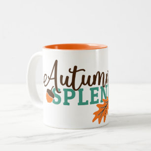 Herbstschläfer Acorn und Eichenholz Zweifarbige Tasse