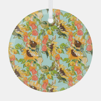 Herbstschlucker: Nahtloses Naturmuster Ornament Aus Glas