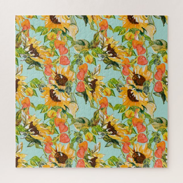 Herbstschlucker: Nahtloses Naturmuster Puzzle (Vertikal)